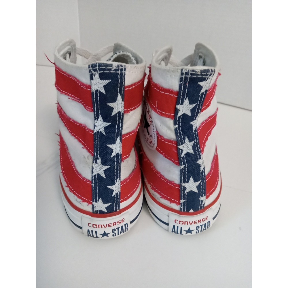 Converse Unisex Red White Blue Flag Taylor Hi Top Sneakers Size Men 8 Women 10 - Picture 4 of 9